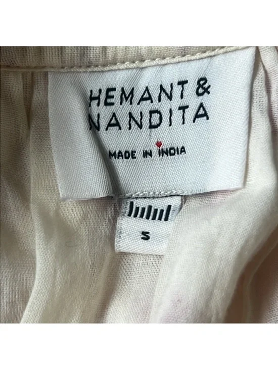 HEMANT & NANDITA Suki Maxi Dress Pink Floral Lace Boho Romantic Cottagecore S - Picture 11 of 13